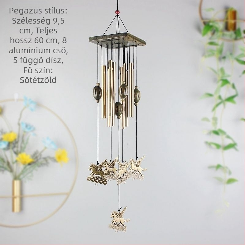 Forgó fém szélcsengő dísz – függő medál, ajándék