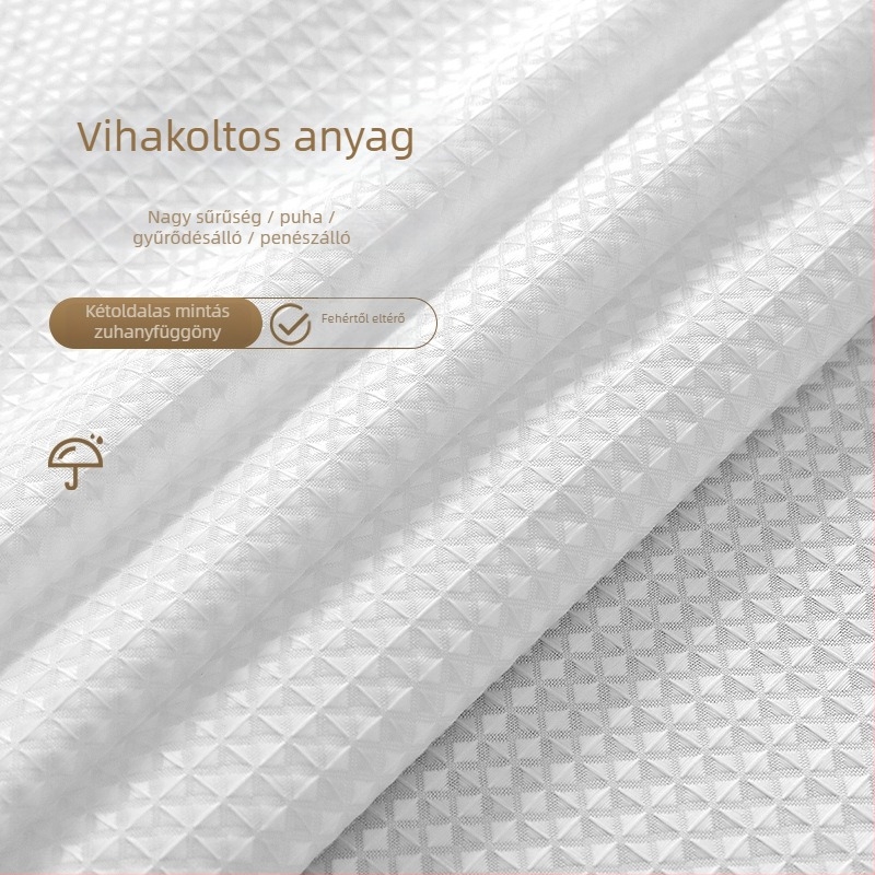 Geometriai mintás vízálló zuhanyfüggöny fürdőszobához, poliészterből, fúrás nélkül