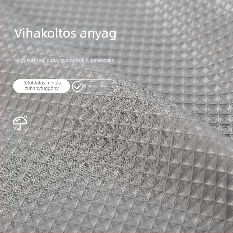 Geometriai mintás vízálló zuhanyfüggöny fürdőszobához, poliészterből, fúrás nélkül