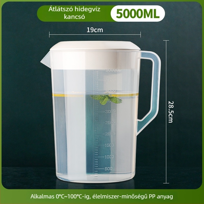 Műanyag hidegvíz kancsó, nagy kapacitású, otthoni használatra, teafőzésre, ellenálló a magas hőmérsékletnek, tej-tea bolt számára mérőskálával, kereskedelmi használatra