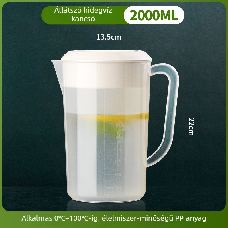 Műanyag hidegvíz kancsó, nagy kapacitású, otthoni használatra, teafőzésre, ellenálló a magas hőmérsékletnek, tej-tea bolt számára mérőskálával, kereskedelmi használatra