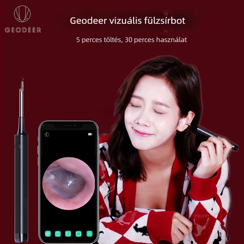 Deer Enn C5 Vizuális fülkanál otthoni használatra, HD fül tisztítás, 5040P világító USB, 3.5mm lencse