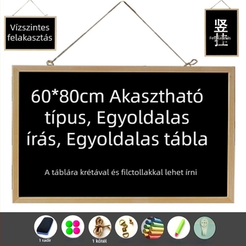 60 × 80 cm-es fa mágneses kétoldalas krétatábla gyerekeknek és irodai használatra