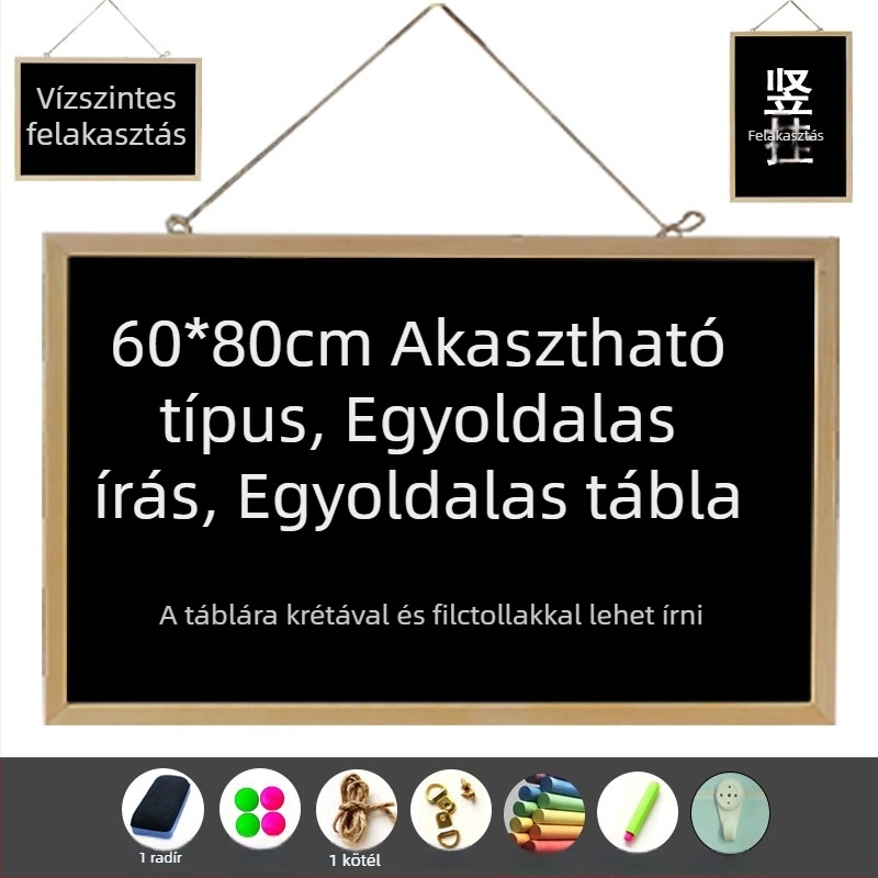 60 × 80 cm-es fa mágneses kétoldalas krétatábla gyerekeknek és irodai használatra