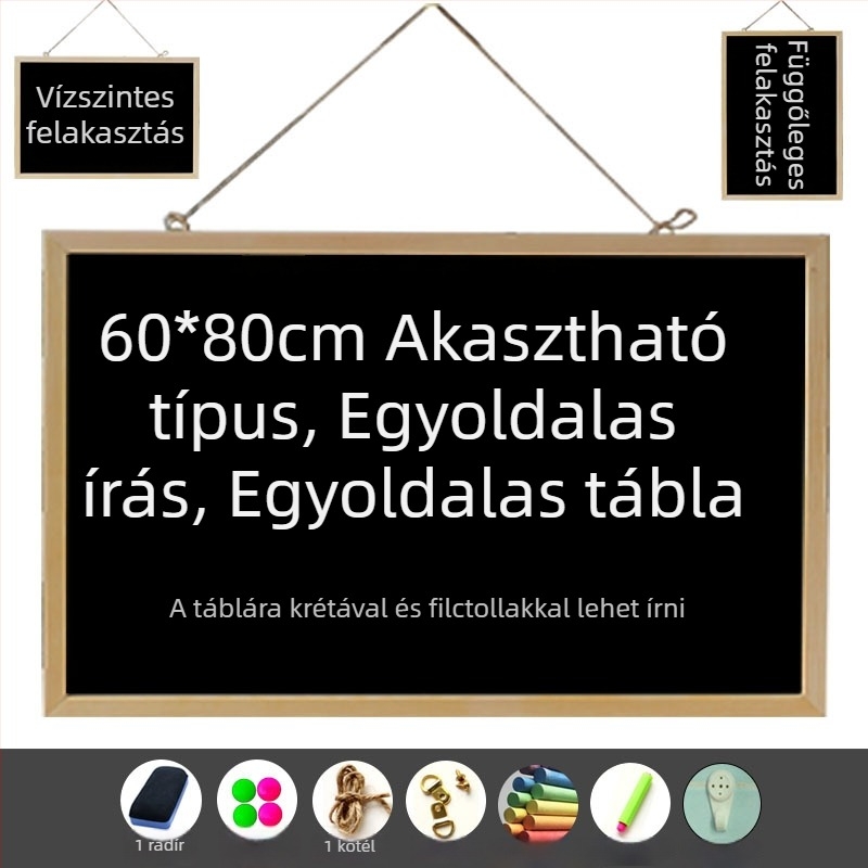 60 × 80 cm-es fa mágneses kétoldalas krétatábla gyerekeknek és irodai használatra