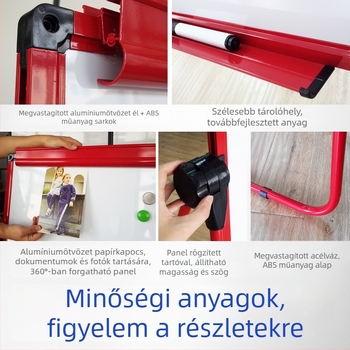 U-alakú mágneses kétoldalas gyerekeknek szánt fehértábla állvánnyal
