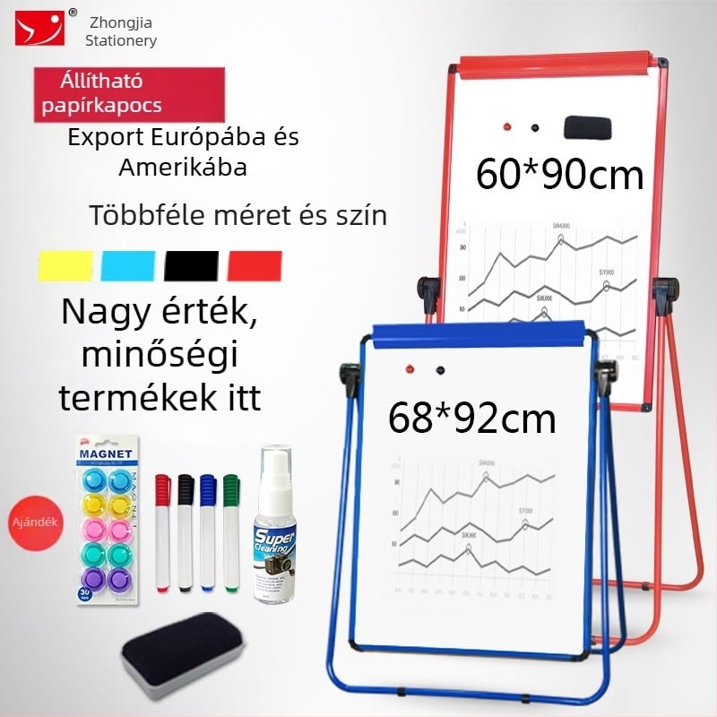 U-alakú mágneses kétoldalas gyerekeknek szánt fehértábla állvánnyal