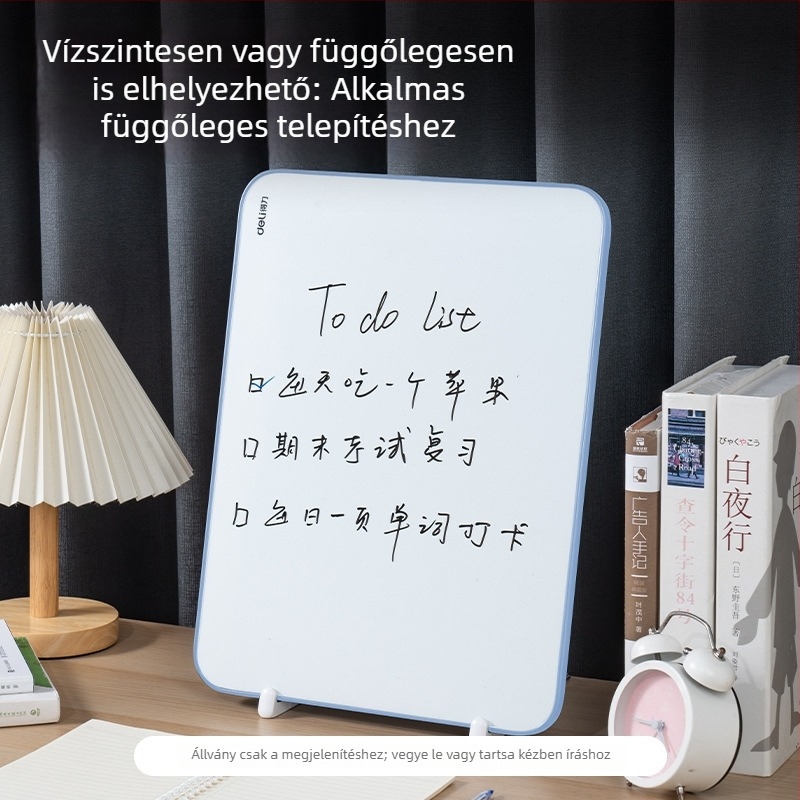 Deli MB134/135 Asztali mágneses fehér tábla tartóval, törölhető, kétoldalas