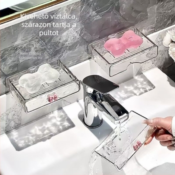 Fali szappantartó doboz lefolyóval, fürdőszobába, fúrás nélkül
