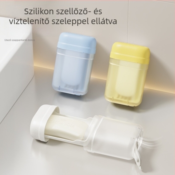 Utazási hordozható szappan doboz, mini lefolyóval ellátott szappan tároló