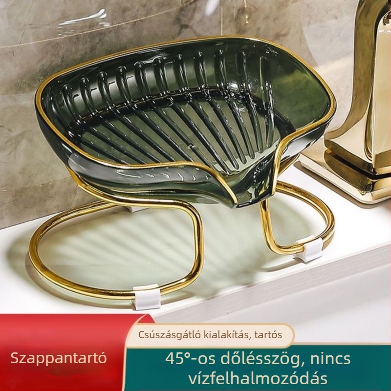 Szappan-doboz és szappan tároló állvány, otthoni használatra, fúrás nélkül, elegáns csepegtető állvány