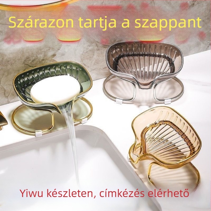 Szappan-doboz és szappan tároló állvány, otthoni használatra, fúrás nélkül, elegáns csepegtető állvány