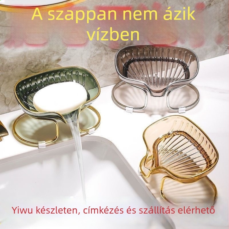 Szappan-doboz és szappan tároló állvány, otthoni használatra, fúrás nélkül, elegáns csepegtető állvány