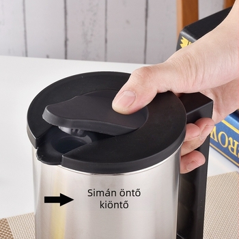 Koreai stílusú rozsdamentes acél hidegvíz-kanna, 1,6 L, egyszintes kivitel, gyümölcslé, tea és italok