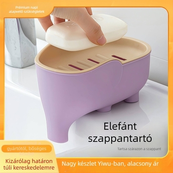 Elefánt formájú fürdőszobai szappantartó, lecsöpögtetővel