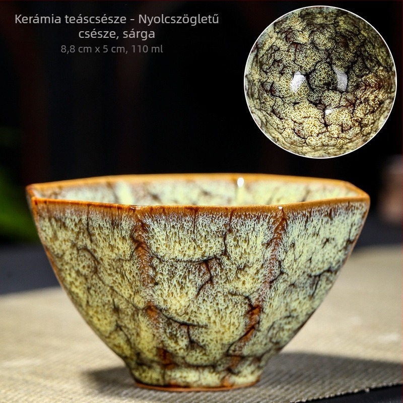 Kínai stílusú kerámia teáscsésze hagyományos mázzal; egyszemélyes teáscsésze