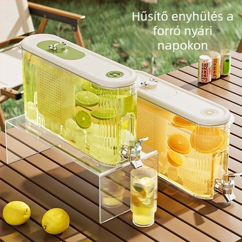Műanyag hidegvíz-kancsó csappal és fedővel, nagy kapacitású, hőálló, gyümölcs tea és italok kiszolgálására