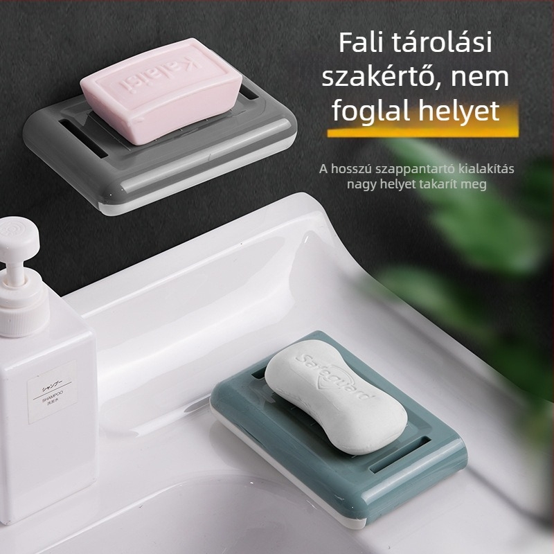 Fúrás nélküli, dupla rétegű szappantartó leeresztő rácsos, falra szerelhető fürdőszobába