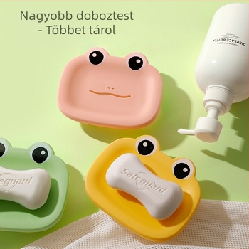 Rajzfilmsz béka szappantartó gyerekeknek, multifunkcionális leeresztő szappantartó, otthoni használatra, aranyos dizájn, fúrásmentes, személyre szabott kreativitás
