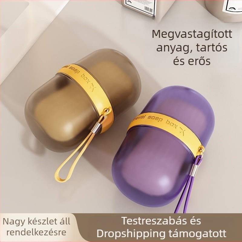 Utazási szappontartó doboz, hordozható mini szappantartó fedéllel, prémium könnyű luxus dizájn, PP anyag
