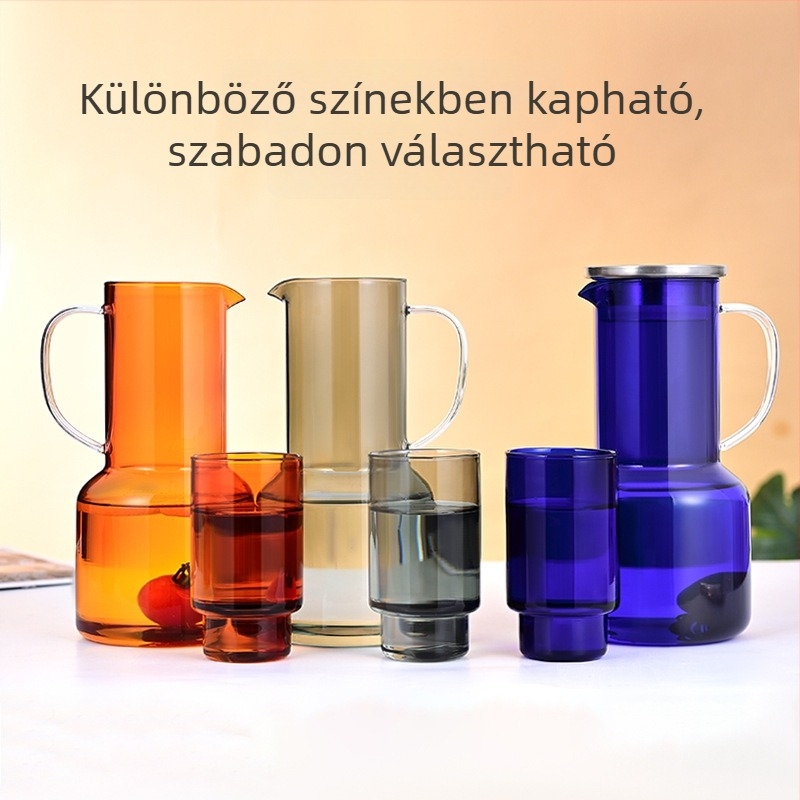 Otthoni használatra szánt üveg hidegvíz-kanna, hőálló, multifunkcionális, nagy kapacitású, természetes színű, logóval testreszabható