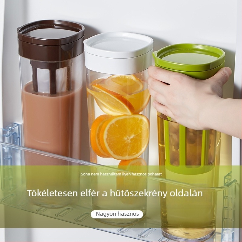 Szűrővel ellátott hidegvíz-kanna otthoni használatra, magas hőállósággal, nagy kapacitás, ideális hideg kávéhoz és hűtőszekrényes vízhez