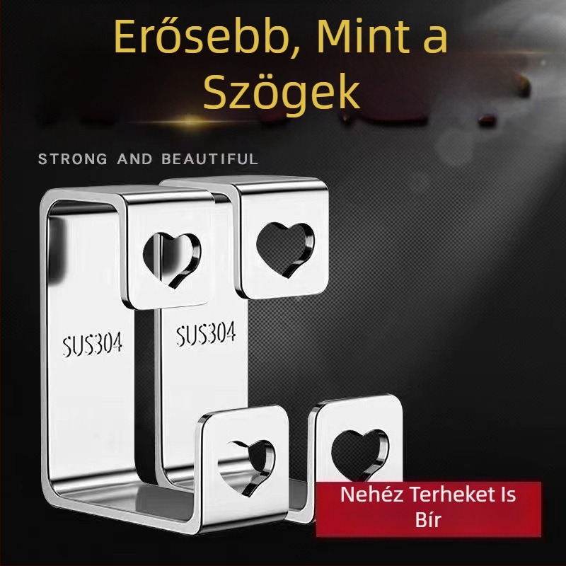 Fali mosdóhoz illő tárolópolc kampókkal, lyukmentes felszerelés