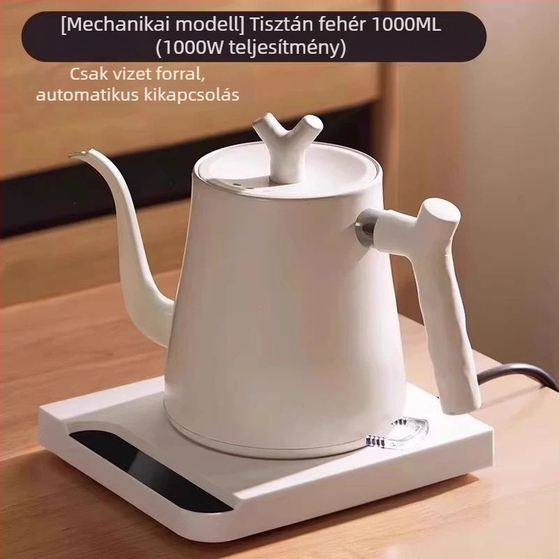 Gooseneck típusú elektromos kanna, 304 rozsdamentes acélból, hőmérséklet-szabályozással