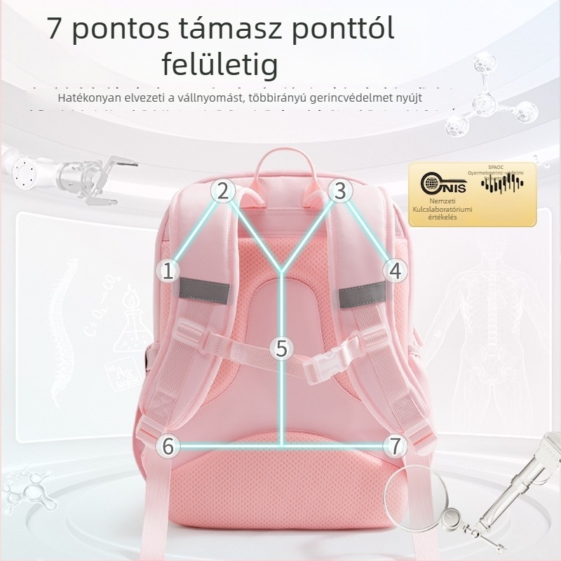 2026-os nylon könnyű hátizsák általános iskolás lányoknak, gerincvédő és terheléscsökkentő, 1–4. osztály.