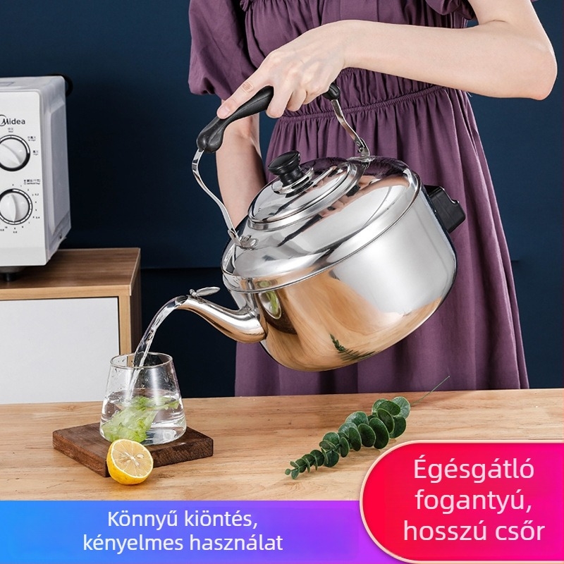 Rozsdamentes acél elektromos vízforraló, nagy kapacitású 4-8 L, 1500-2000 W, gyors forralás