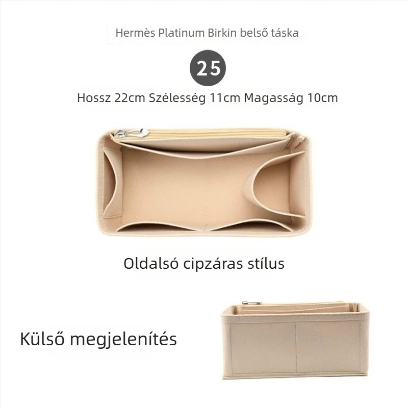 Ultra könnyű belső rendező a Hermès Birkin Platinum táskájához, modell 253035