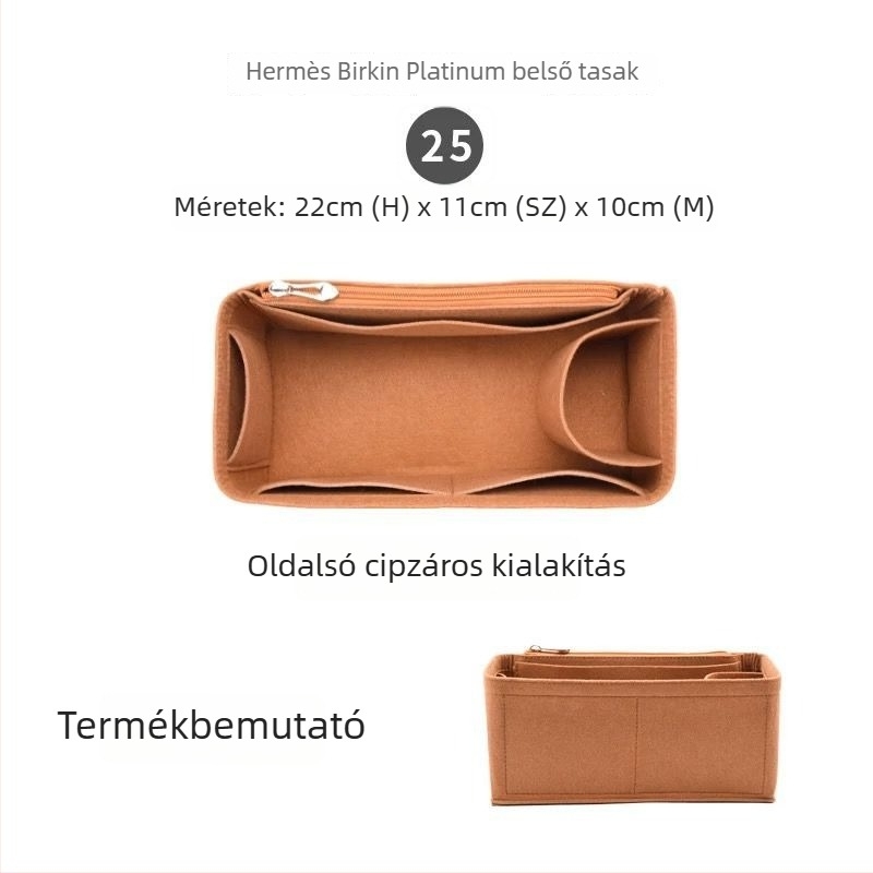 Ultra könnyű belső rendező a Hermès Birkin Platinum táskájához, modell 253035