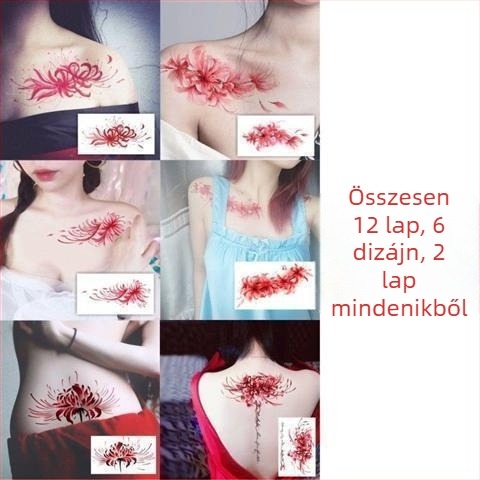 Ideiglenes tetoválás Spider Lily és Hell Girl, Instagram-stílus, vízálló a kulcscsontra, hosszú élettartamú női dizájn