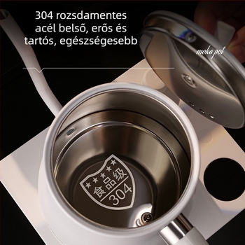 304 rozsdamentes acél pour-over elektromos kanna állítható hőmérséklettel, kávéhoz és Kung Fu teához