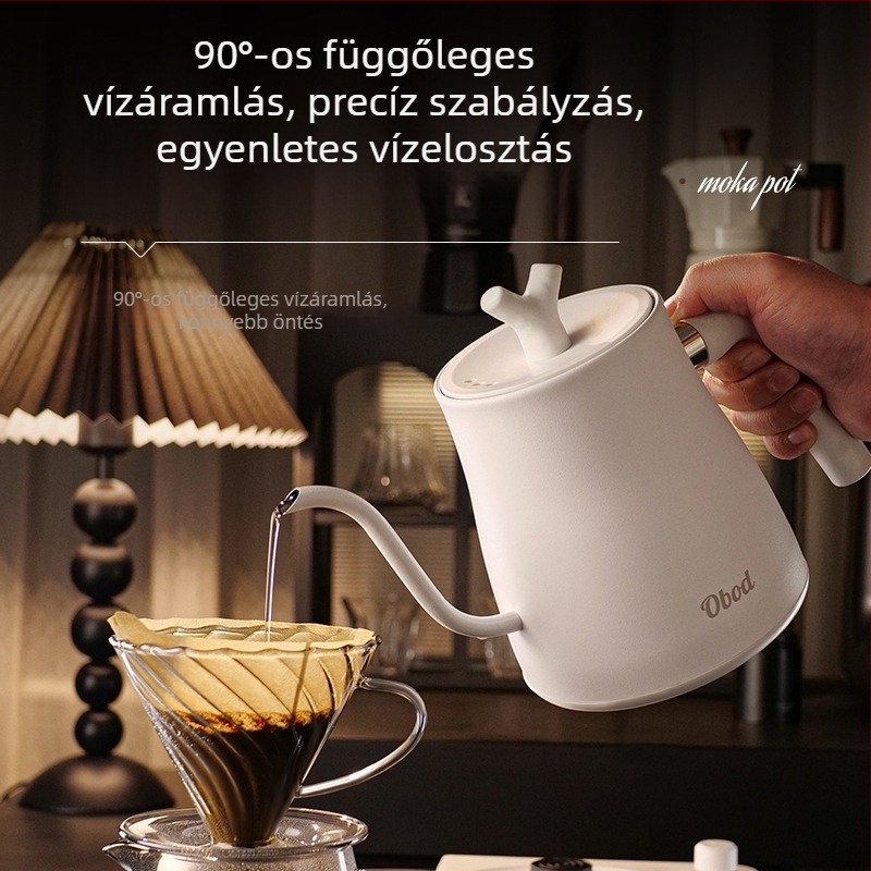 304 rozsdamentes acél pour-over elektromos kanna állítható hőmérséklettel, kávéhoz és Kung Fu teához