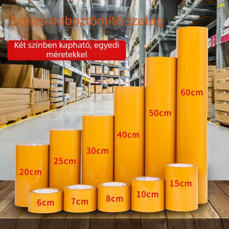 Kifejezetten széles, átlátszó csomagoló szalag, bézs színben, nagy tapadással, vízálló és nedvességálló