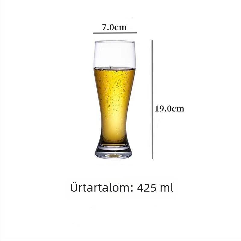 Otthoni sörös pohár, nagy kapacitású, kézműves sörhöz, vastag falú üveg, bár-stílusú, logóval nyomtatott