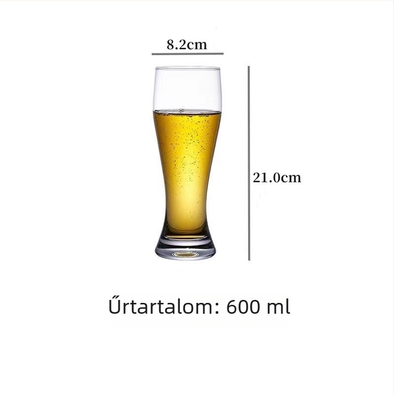 Otthoni sörös pohár, nagy kapacitású, kézműves sörhöz, vastag falú üveg, bár-stílusú, logóval nyomtatott