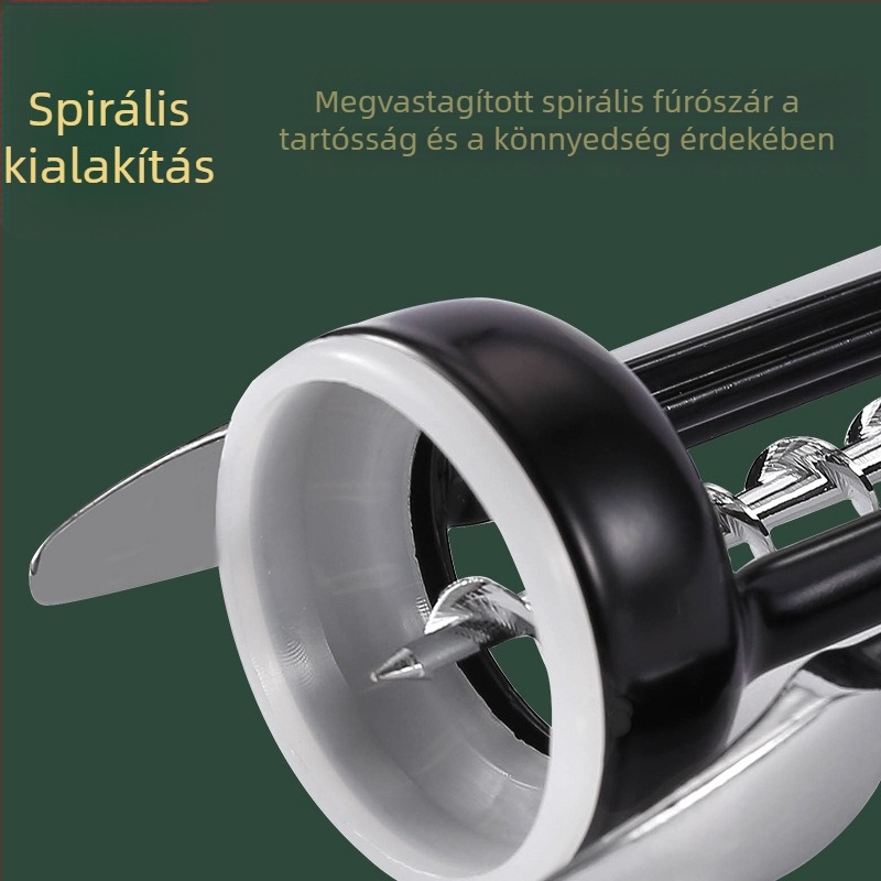 Rozsdamentes acélból készült bortyitó és cinkötvözet nyitó – háztartási készlet borhoz, pezsgőhöz és sörhöz