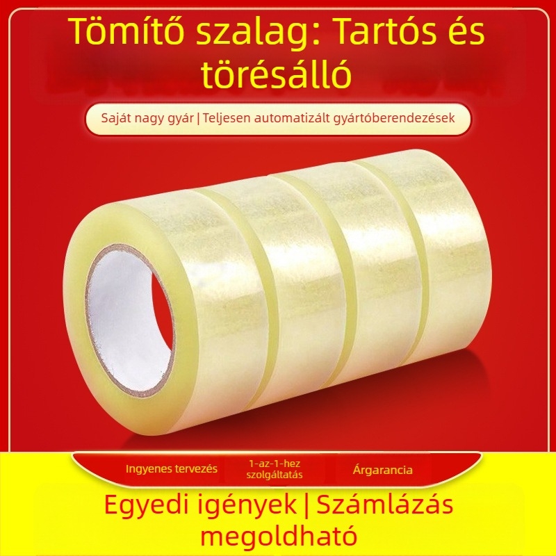 48 mm átlátszó csomagoló szalag, BOPP alapú, dobozok zárásához