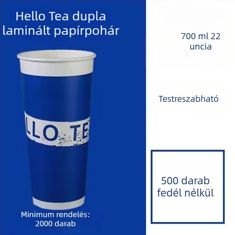 Vastagított egyszer használatos papír pohár fedővel forró és hideg italokhoz, logó nyomtatás és testreszabás, pohár tej-tea és szója tej