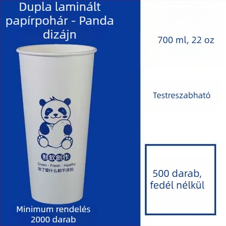 Vastagított egyszer használatos papír pohár fedővel forró és hideg italokhoz, logó nyomtatás és testreszabás, pohár tej-tea és szója tej