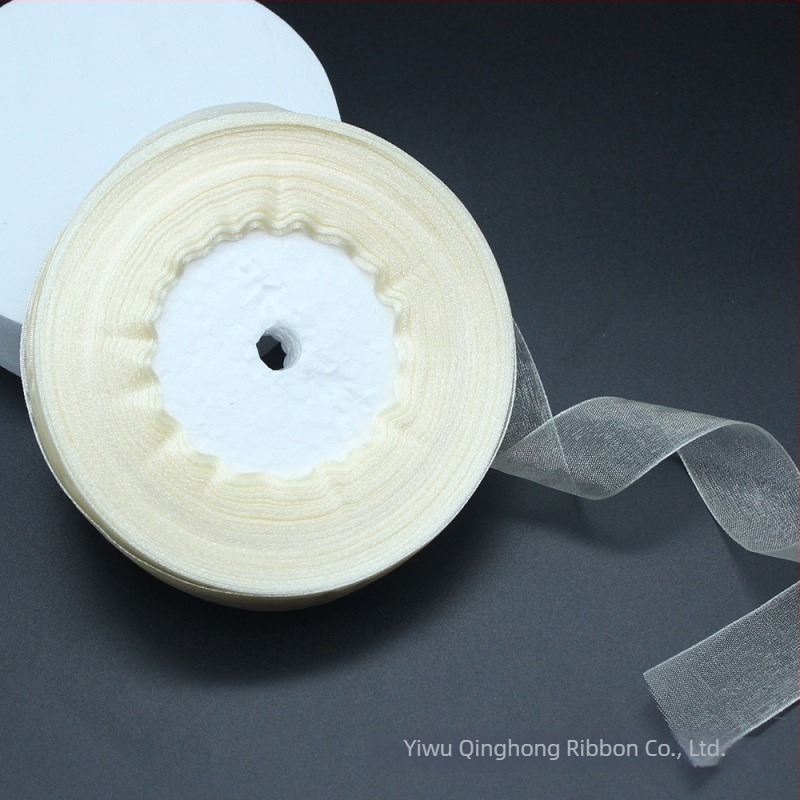 2,5 cm széles, 50 yardos tekercsenkénti színes chiffon szalag virágcsokrokhoz és csomagoláshoz, kézzel készített masnik cipőkhöz és sapkákhoz