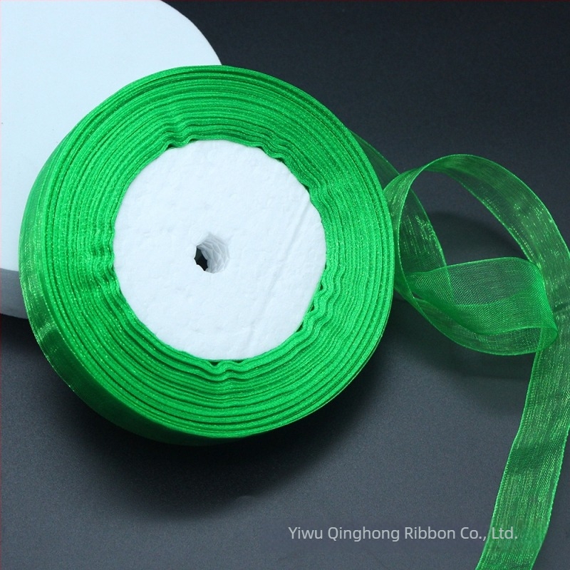 2,5 cm széles, 50 yardos tekercsenkénti színes chiffon szalag virágcsokrokhoz és csomagoláshoz, kézzel készített masnik cipőkhöz és sapkákhoz