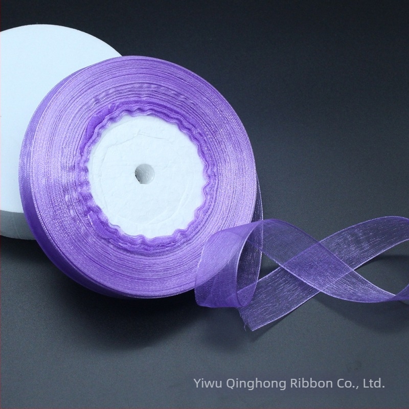 2,5 cm széles, 50 yardos tekercsenkénti színes chiffon szalag virágcsokrokhoz és csomagoláshoz, kézzel készített masnik cipőkhöz és sapkákhoz