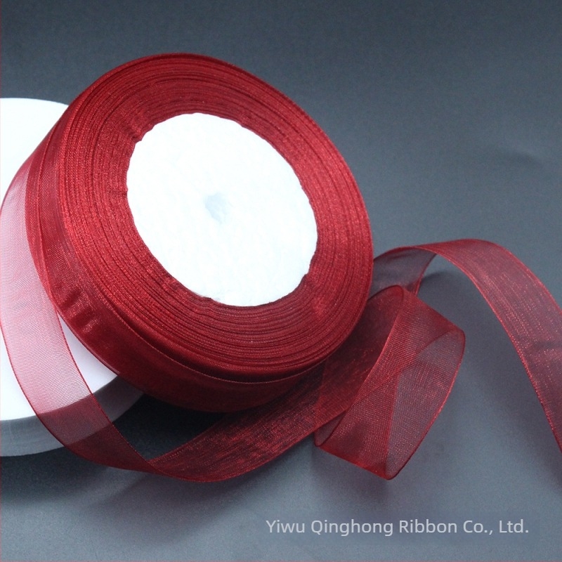 2,5 cm széles, 50 yardos tekercsenkénti színes chiffon szalag virágcsokrokhoz és csomagoláshoz, kézzel készített masnik cipőkhöz és sapkákhoz
