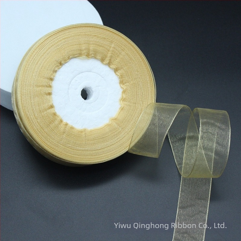 2,5 cm széles, 50 yardos tekercsenkénti színes chiffon szalag virágcsokrokhoz és csomagoláshoz, kézzel készített masnik cipőkhöz és sapkákhoz