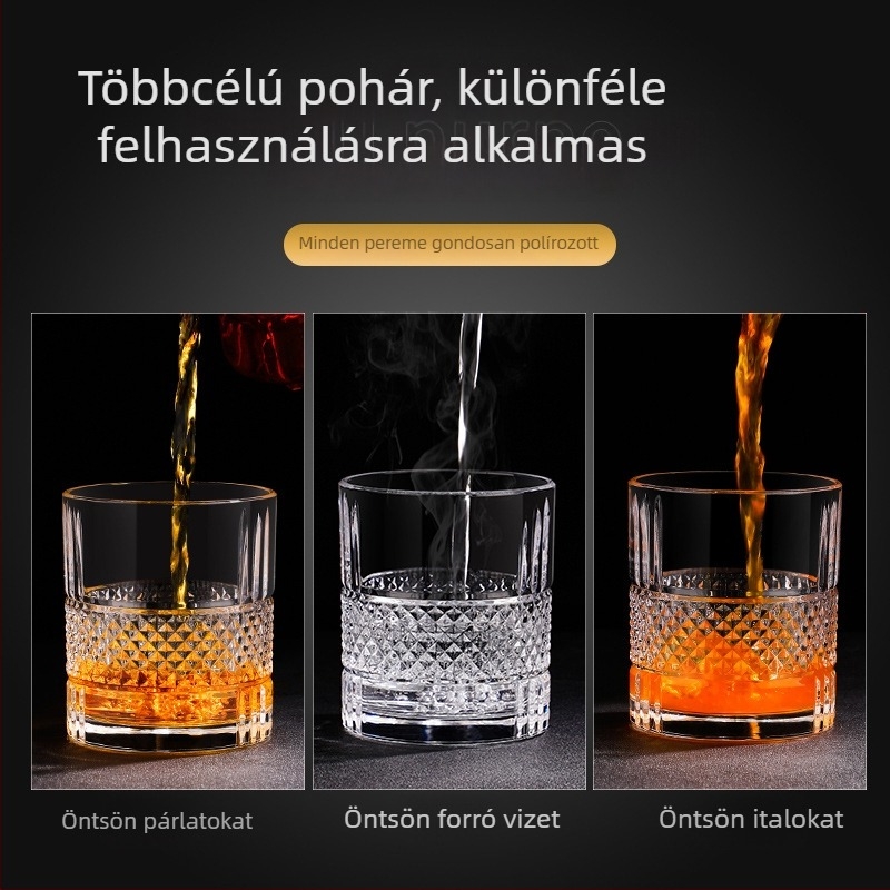 Európai stílusú sör- és whisky pohár arany díszítéssel, kézzel készített kristály poharak - szeszes italokhoz készült készlet