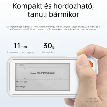 Angol szavak tanulóeszköze kártyákkal, valódi kiejtéssel, E Ink kijelzővel, offline