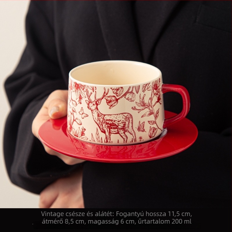 Prémium kerámia kávéscsésze készlet – vintage brit latte csészék, elegáns otthoni és éttermi használatra